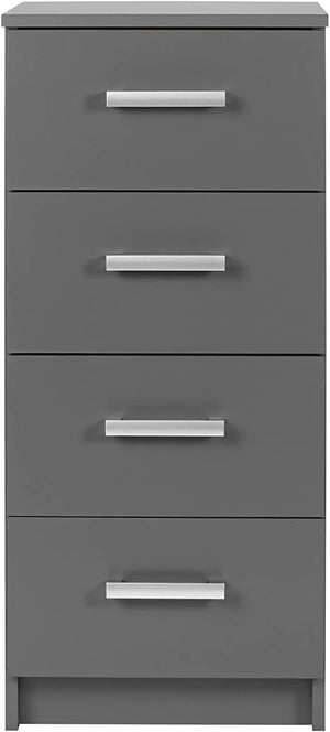 CASSETTIERA COMODINO ELENZIO 4 CASSETTI 41,2x40x91,5H CM GRIGIO GRAFITE
