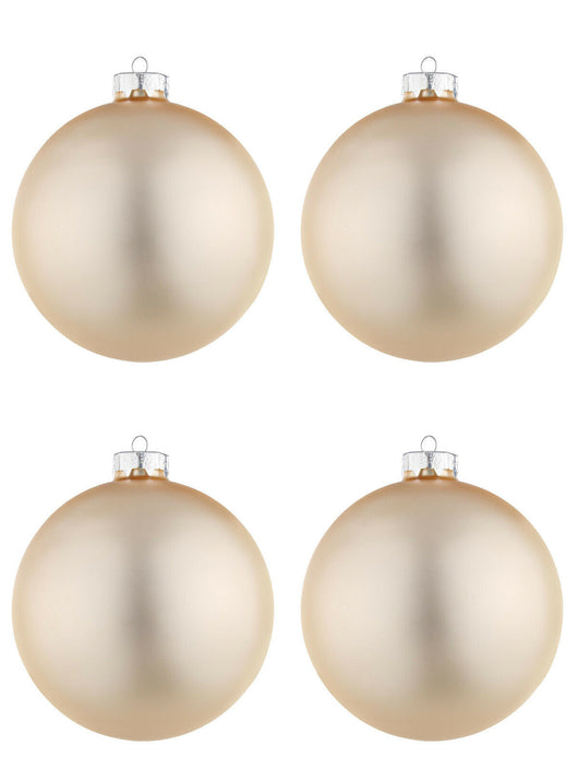 Palle di Natale in Vetro Oro Chiaro Champagne Opaco per Albero Ø 60 80 100 mm Dimensioni: 100 mm