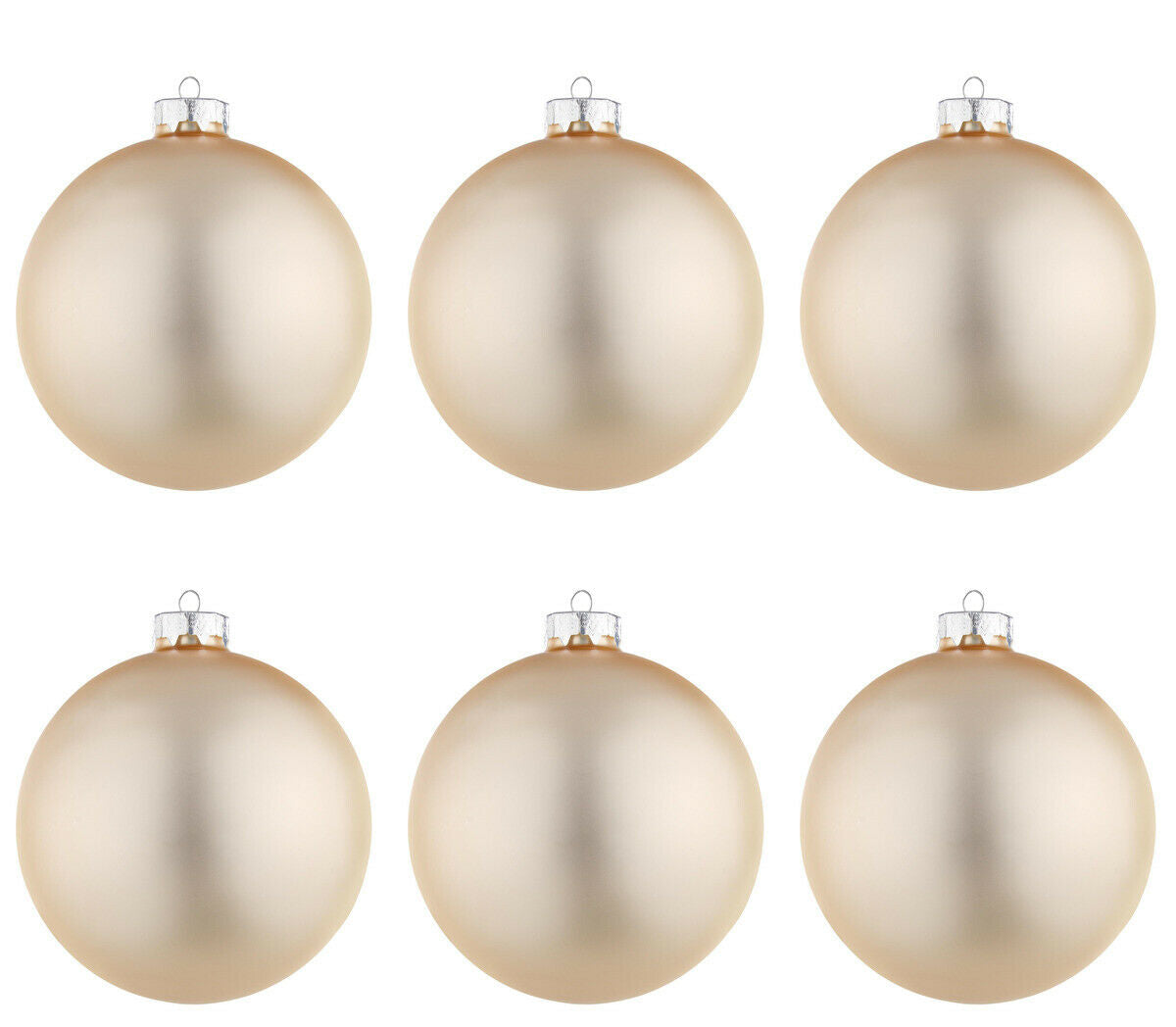 Palle di Natale in Vetro Oro Chiaro Champagne Opaco per Albero Ø 60 80 100 mm Dimensioni: 80 mm