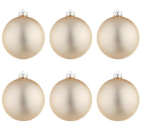 Palle di Natale in Vetro Oro Chiaro Champagne Opaco per Albero Ø 60 80 100 mm Dimensioni: 80 mm