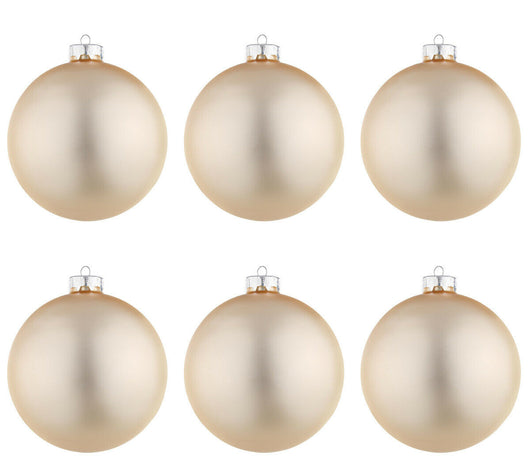 Palle di Natale in Vetro Oro Chiaro Champagne Opaco per Albero Ø 60 80 100 mm Dimensioni: 60 mm