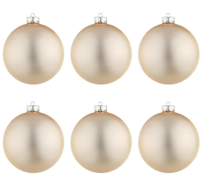 Palle di Natale in Vetro Oro Chiaro Champagne Opaco per Albero Ø 60 80 100 mm Dimensioni: 60 mm