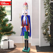 Trade Shop - Soldato Schiaccianoci Di Natale In Legno Altezza 106cm Decorazioni Natalizie -