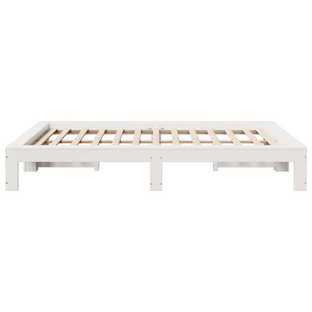 Letto senza Materasso Bianco 150x200 cm Legno Massello di Pino 3308736