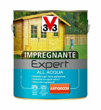 V33 Impregnante per Legno Expert ad Acqua in Gel Interno Esterno Mobili Persiane Colore: Mogano, Formato: 0,75 Lt