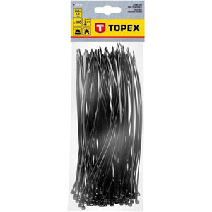 Topex 44e972 fascette per cavi 2 2,5mmx200mm, nero, 100 pezzi