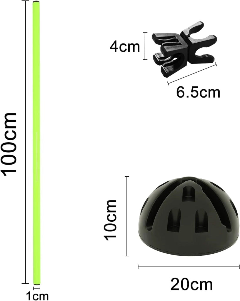 FIVMEN Agility Hostens, set di barre per allenamento e slalom, per hobby, cavallo, ostacoli per rimbalzo, dribbling e agilità, verde