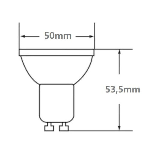 GU10 LAMPADINA FARETTO IN VETRO A LED 4,9W OTTICA38° LUCE NATURALE 4000K FAN