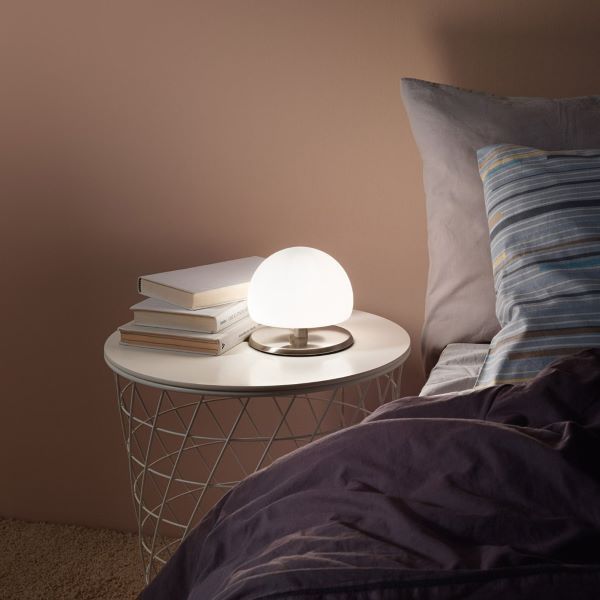 LAMPADA DA TAVOLO TOUCH DIMMERABILE BASE NICKEL 1XG9 MORGANA FABAS