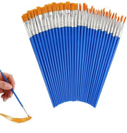 Set di pennelli per artista 60 pezzi - Pennelli rotonde e piatte - Nylon - Per acrilico e aquarello - Adatto per artigianato - Ideale per principianti - Pennelli per pittura