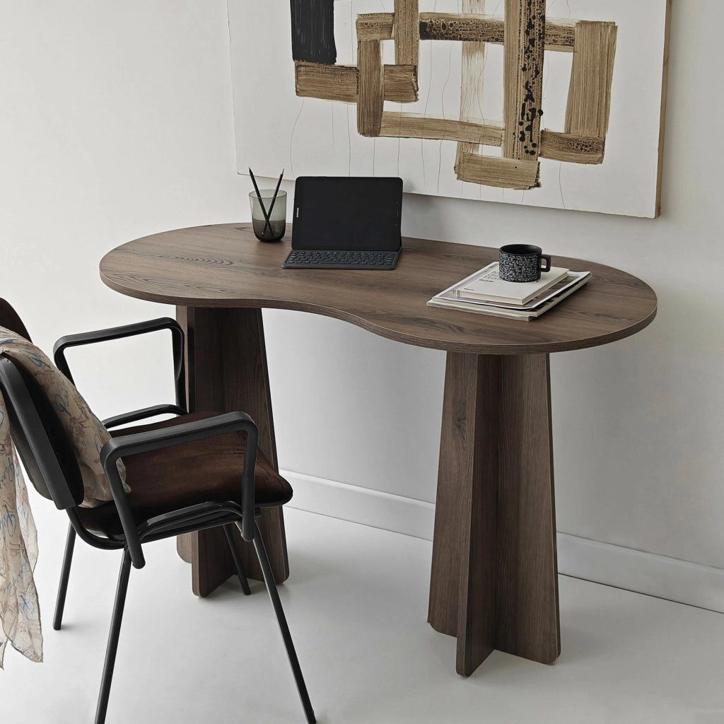 Scrivania "infinita" in legno 120 x 60 x 75 cm - Noce