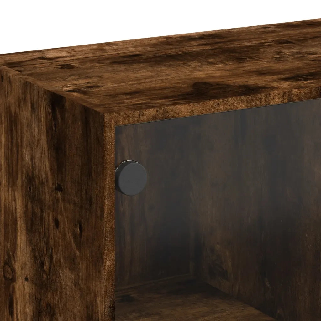 Credenza | Madia | Buffet da pranzo | Armadio da pranzo con Ante Rovere Fumo 68x37x142 cm Legno Multistrato