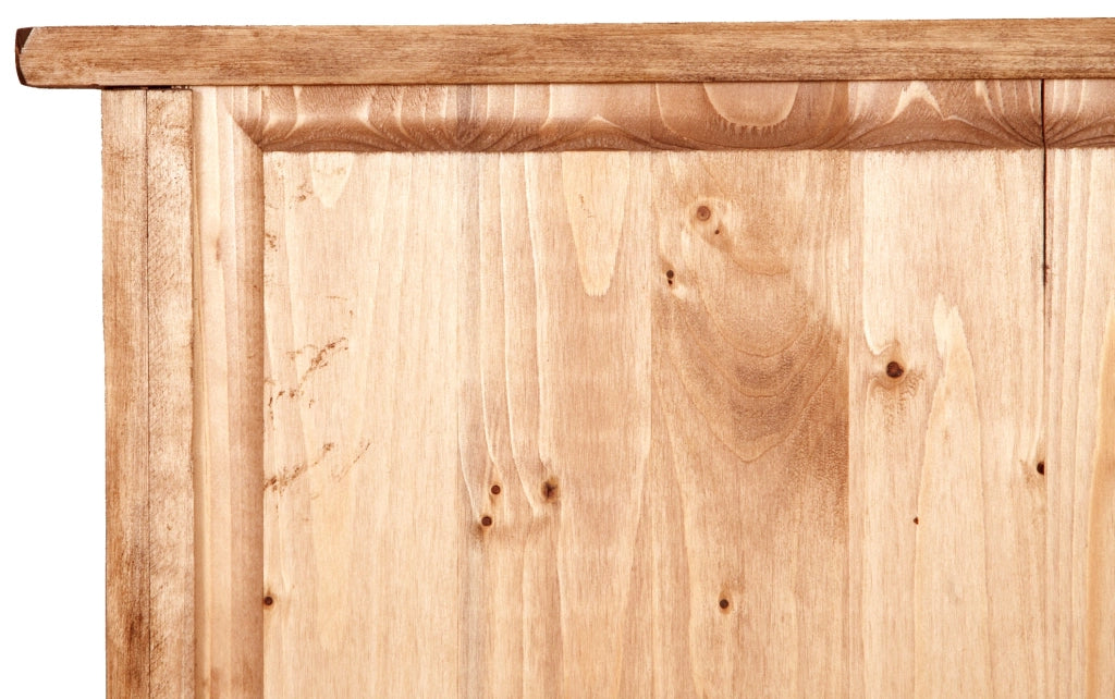 Biscottini Vetrina Country in legno massello di tiglio finitura naturale L68xPR25xH130 cm. Made in Italy