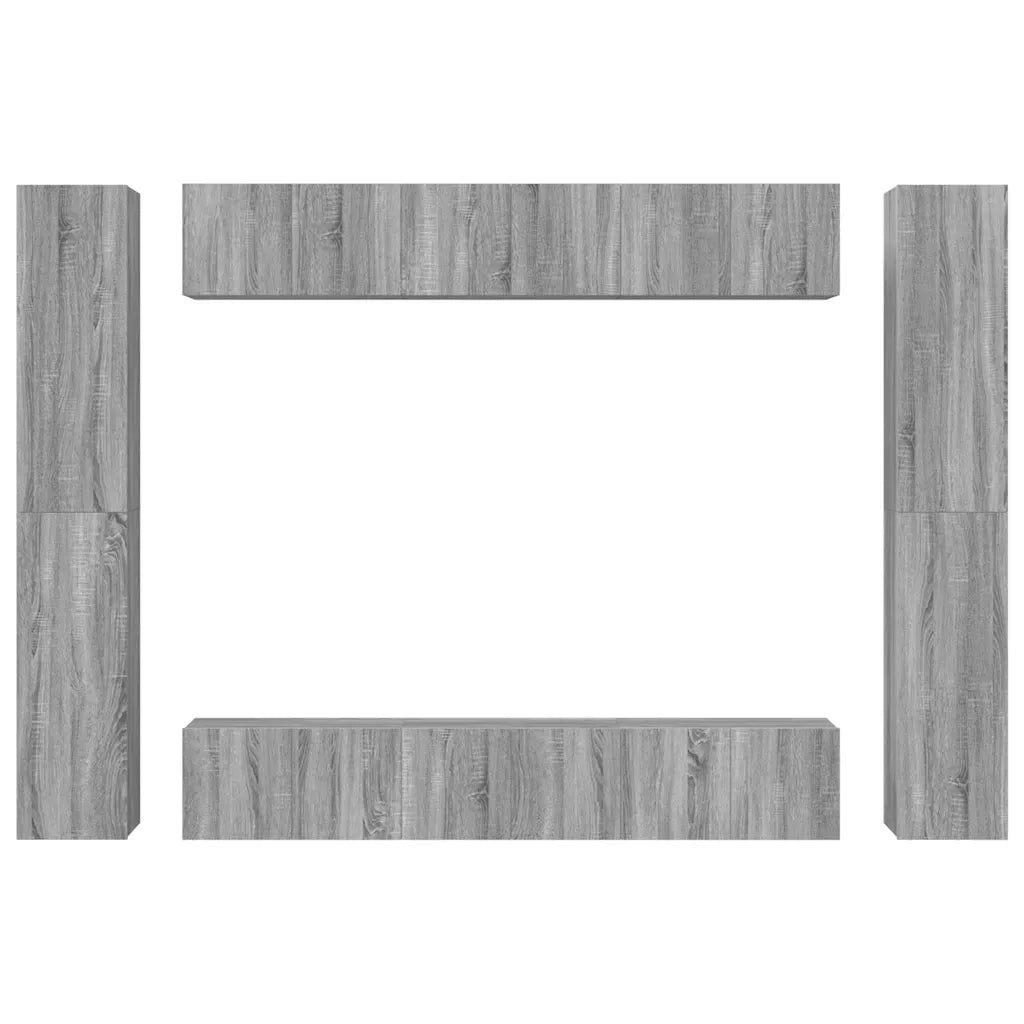 Set Mobili Porta TV 10 pz Grigio Sonoma in Legno Multistrato 3120249