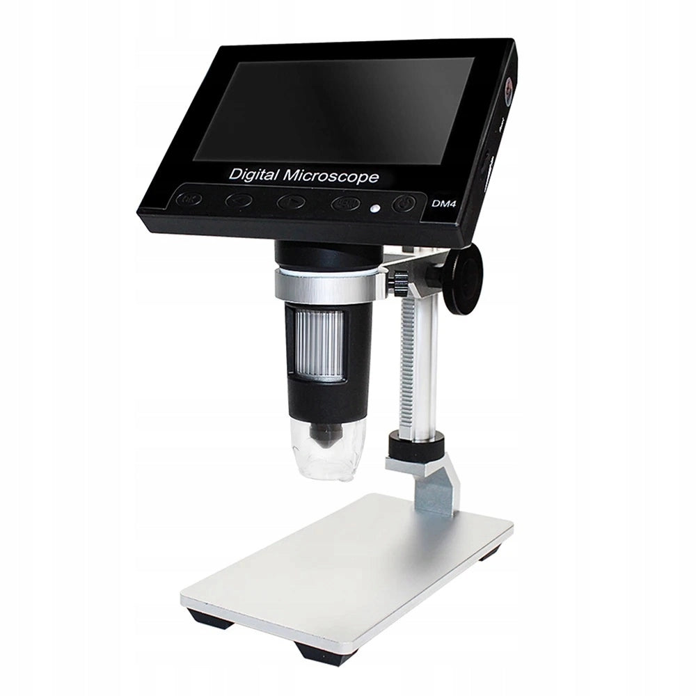 Microscopio Digitale DM4-Z04008 – Schermo LCD 4,3" | Ingrandimento 50X-1000X | Connessione PC, 8 LED Regolabili, MicroSD