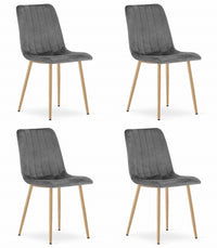 Sedia VALORA JEWA - Velluto grigio scuro con gambe in legno x 4