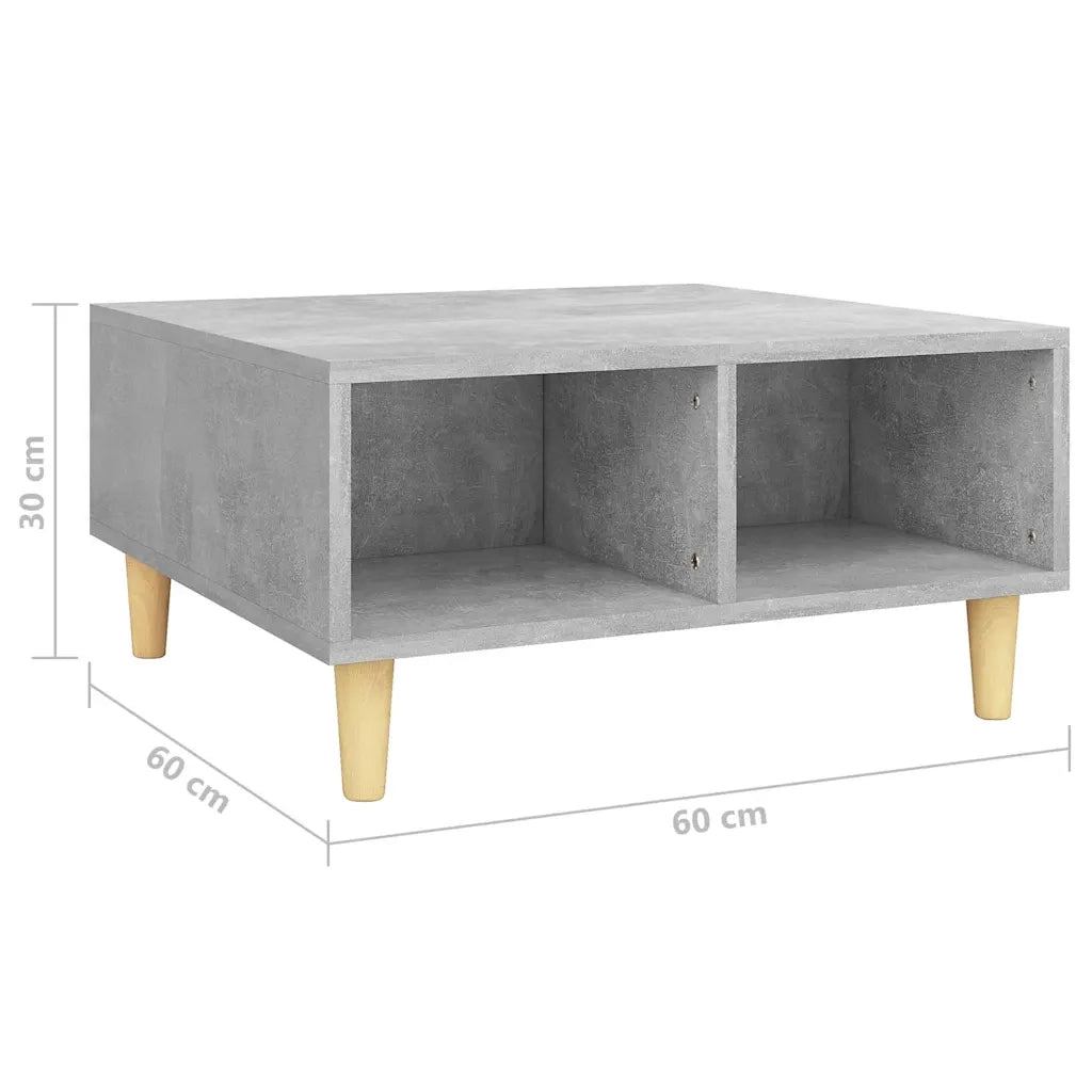 Tavolino da Salotto Grigio Cemento 60x60x30 cm in Truciolato cod mxl 9444