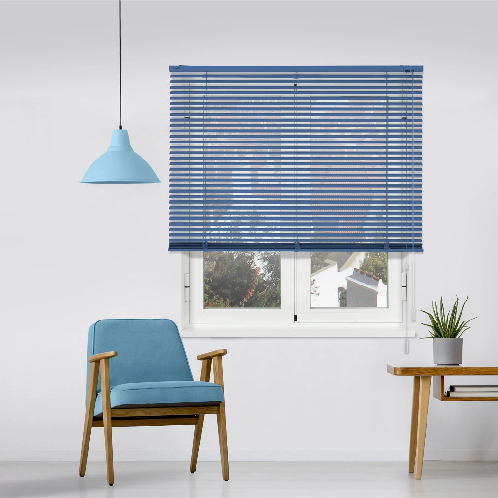 VIEWTEX Veneziana in alluminio  25mm azzuro  80 X 175cm - Made in Europe - 5 anni di garanzia