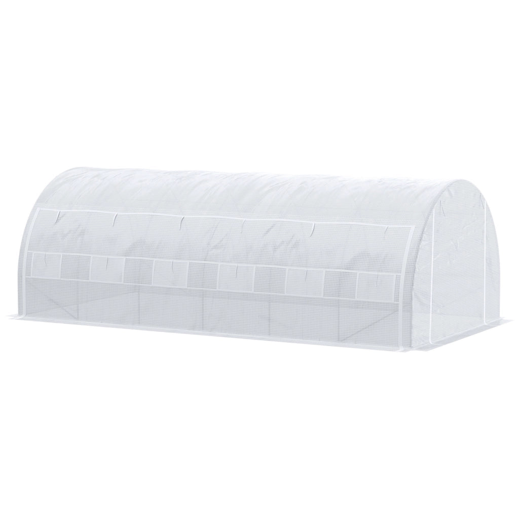 Serra da Giardino Tunnel 6x3x2 m ¨C zephmum ¨C Bianco con 12 Finestre a Rete