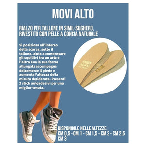 Movi Alto  Comodo Rialzo per Tallone Sughero-pelle ALTEZZA(CM): 0.5, TAGLIA : M