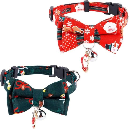 Cinturino per gatti set da 2 pezzi - con campanello e fiocchetto farfalla - regolabile e sicuro - per gatti e cuccioli - accessori per animali domestici