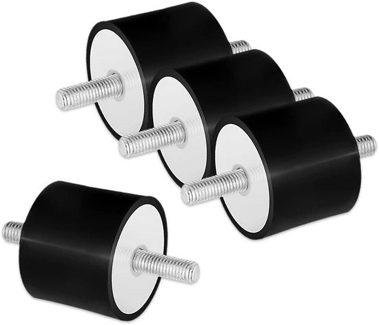 Blocco silenzioso a 4 pezzi - M6 - Elemento di assorbimento - Riduzione del rumore - Gomma/Acciaio - Ambiente di lavoro ottimale - Demper in gomma