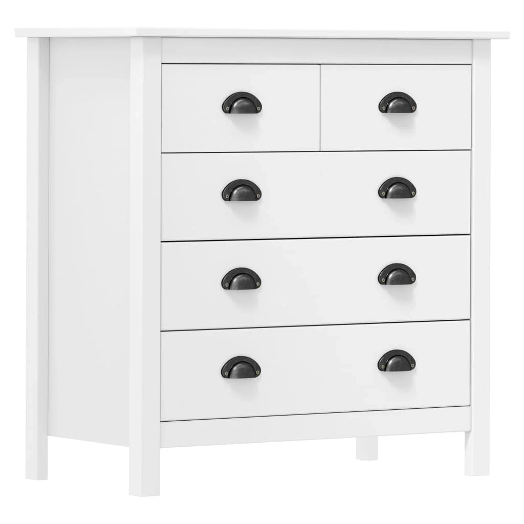 Buffet credenza cassettiera armadio mobile contenitore organizer per cucina soggiorno salotto Hill 79 x 40 x 80 cm legno massello di pino bianco 02_0035671