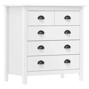 Buffet credenza cassettiera armadio mobile contenitore organizer per cucina soggiorno salotto Hill 79 x 40 x 80 cm legno massello di pino bianco 02_0035671