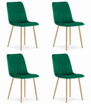 Sedia VALORA JEWA - Velluto verde scuro con gambe in legno x 4