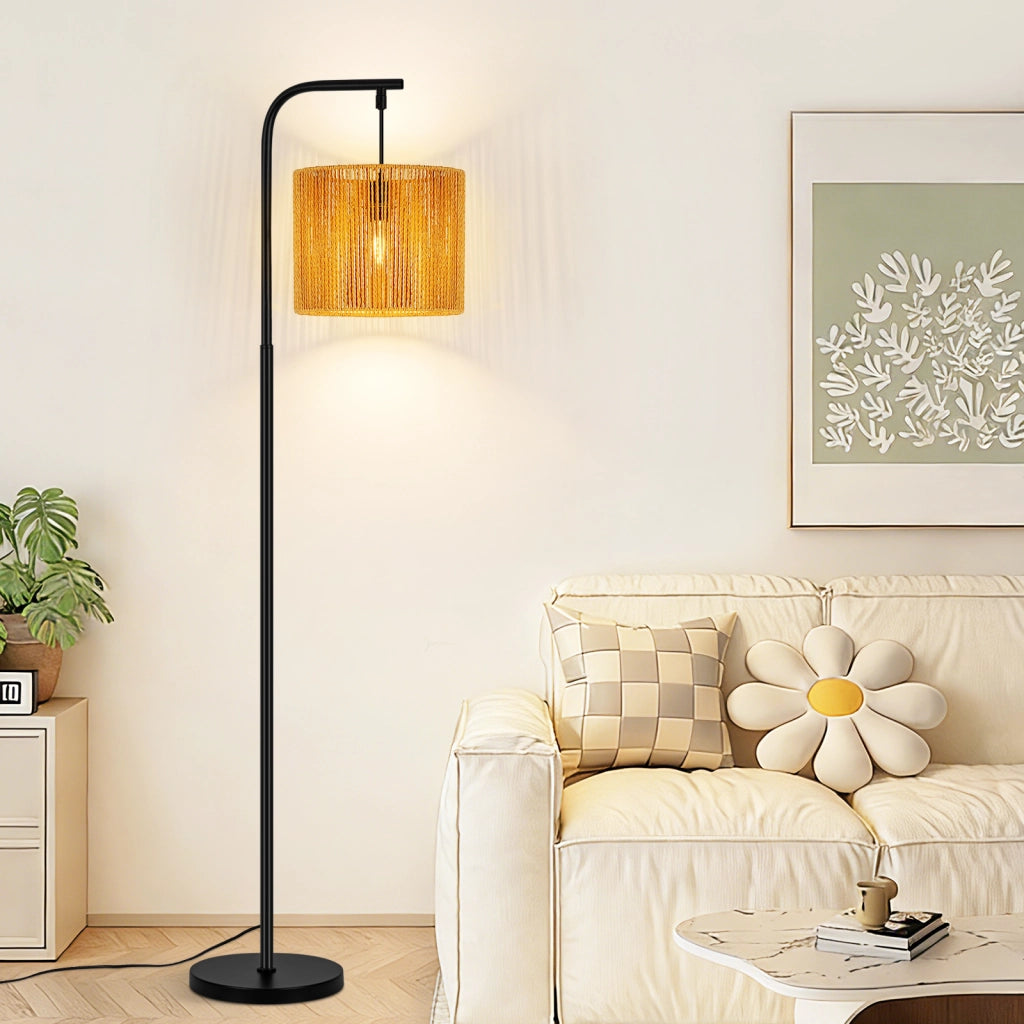 ZMH Lampada da Terra Vintage Nera E27 40W con Interruttore a Pedale Alta 164cm Adatta per Camera da Letto o Ufficio