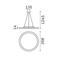 Sospensione Moderna Fly Slim Alluminio-Plastiche Bianco Led 18W 3000K D35Cm