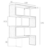 Scaffali in noce e acciaio