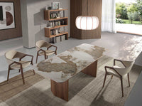 Scaffali in noce e acciaio