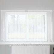 vidaXL Tende con tende Floreale Bianco Poliestere