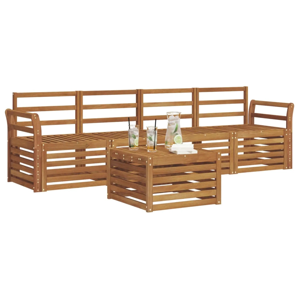 Set divani Naturale Legno di Acacia Massello 3374329