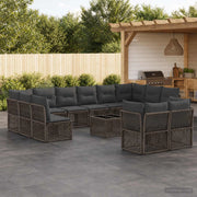 Set Divano da Giardino 13 pz Grigio polyrattan 3434402
