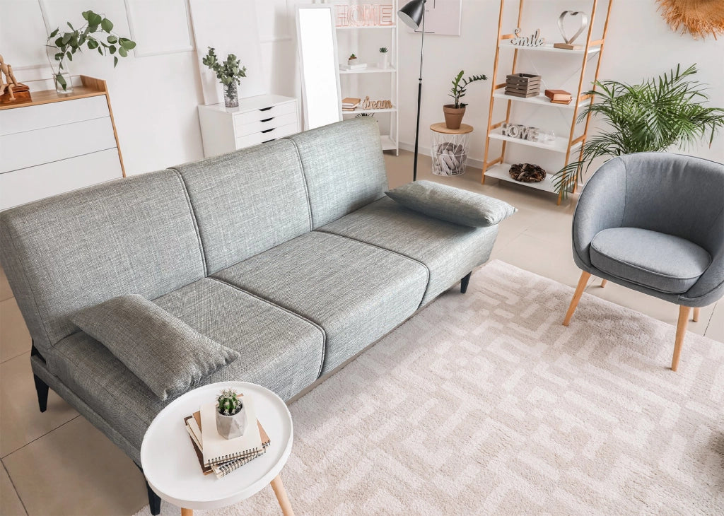 Divano letto Aza, Divano letto in tessuto, Divano letto con apertura click-clack, Divano letto con cuscini, 190x70h80 cm, Grigio
