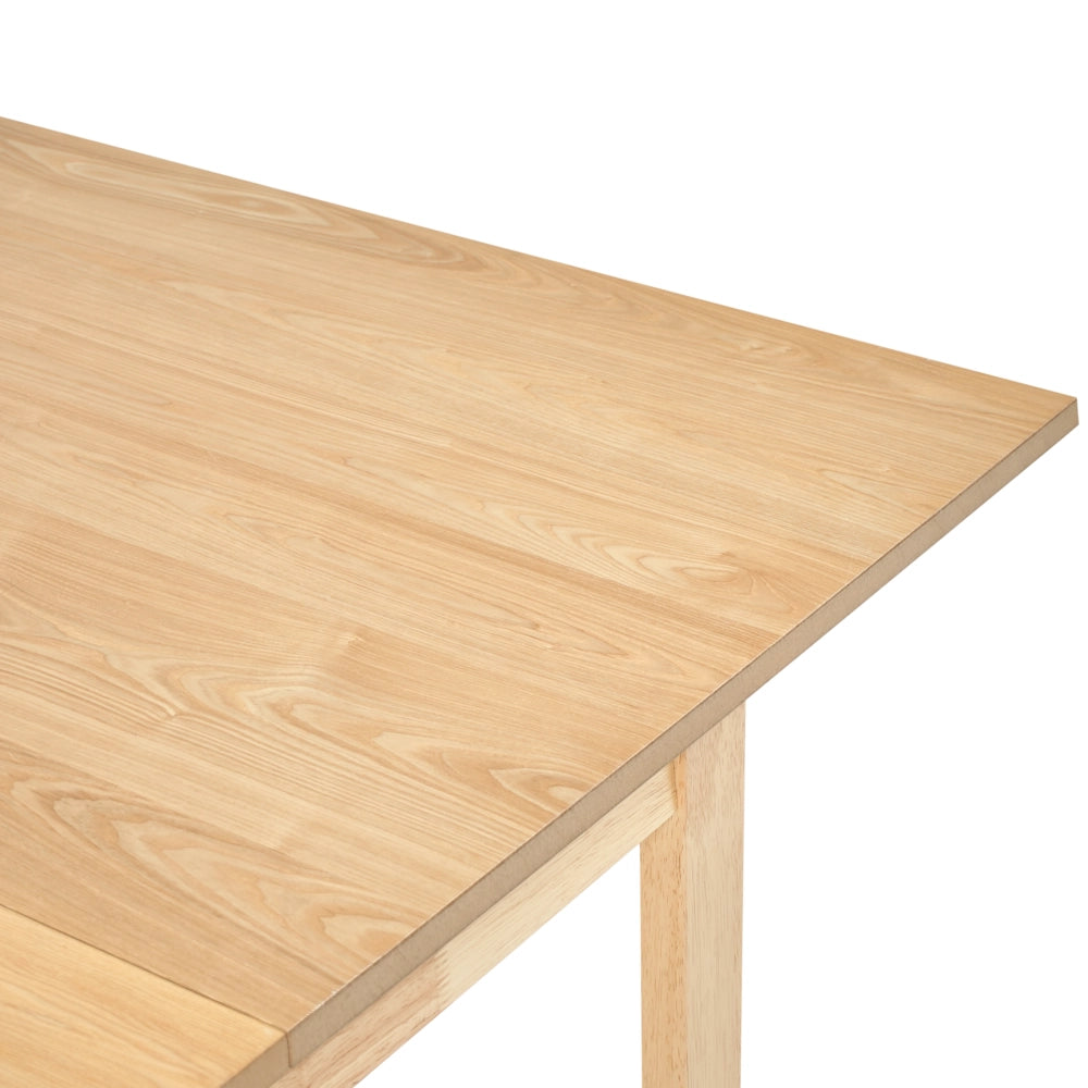 Tavolo da pranzo allungabile impiallacciato in legno di frassino chiaro MDF 160/200 x 95 cm Piano Design moderno Base a canale