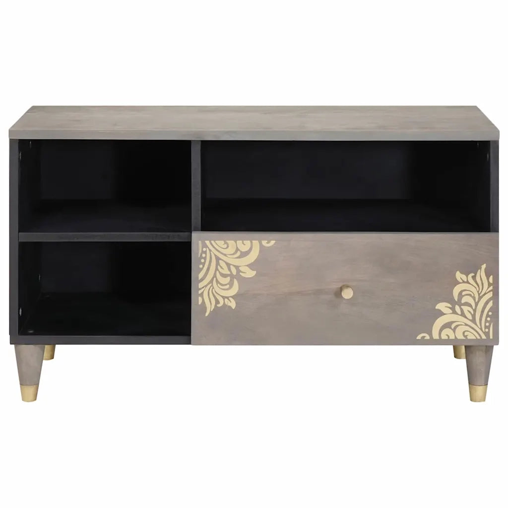 Mobile TV-Credenza TV-Console TV Grigio 80 x 33 x 46 cm Legno di mango massello 106091