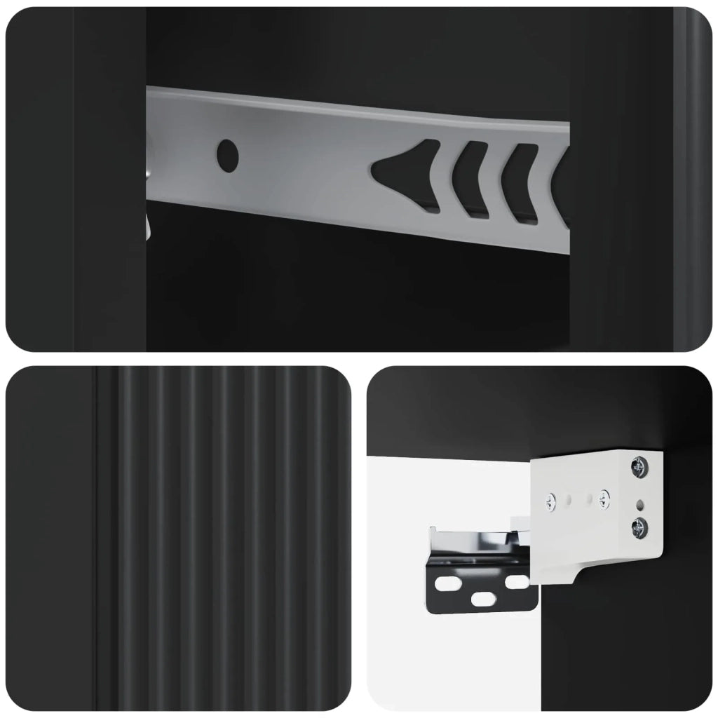Mobiletto da notte a muro 2 pcs Nero 33 x 34,5 x 20 cm