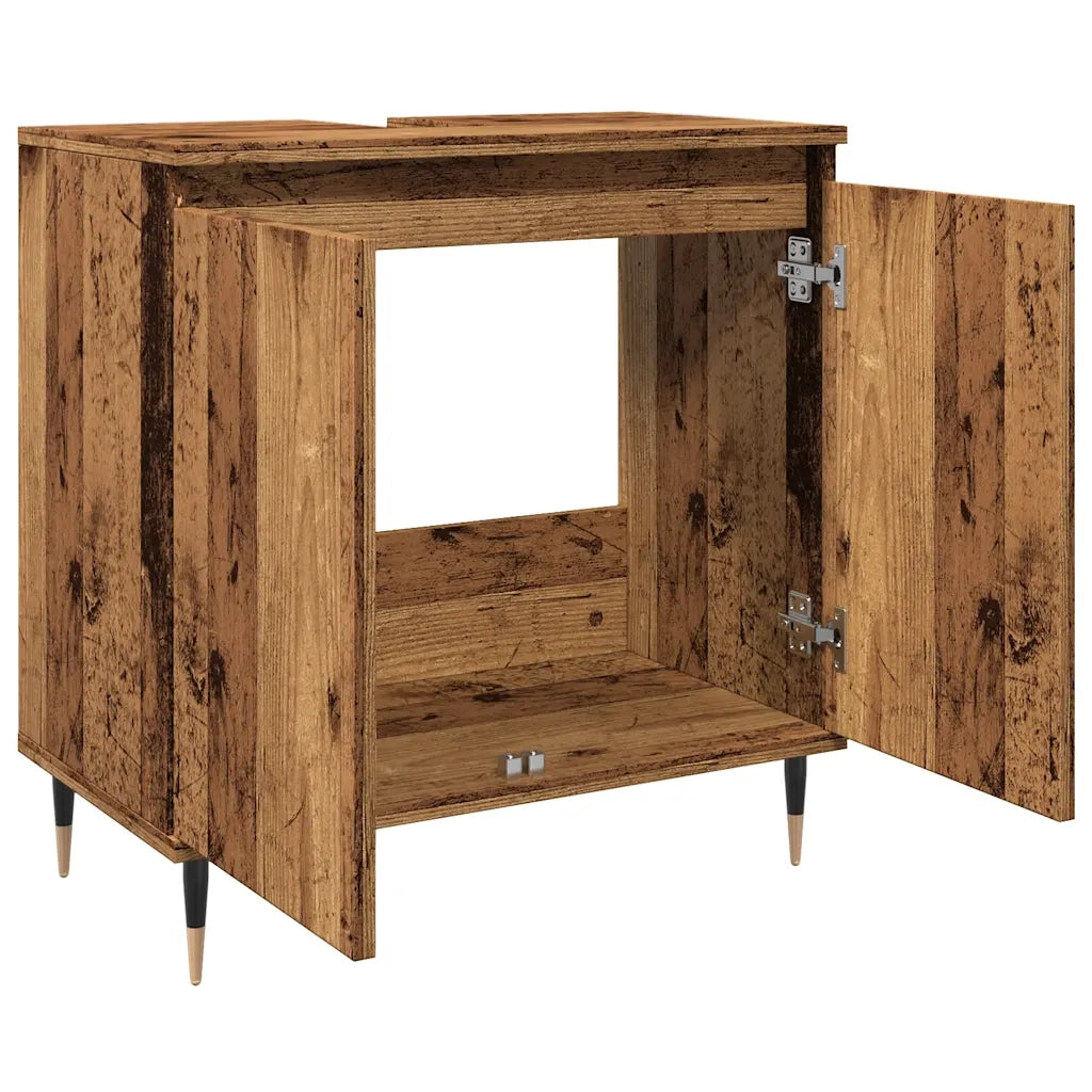 Mobile da Bagno Legno Antico 58x33x60 cm in Truciolato