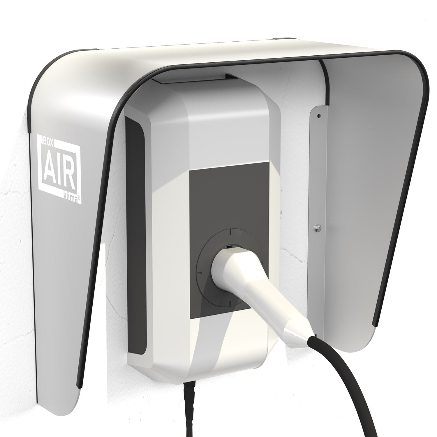 Copertura per Stazioni di Carica Auto Elettriche 50x50x25 cm in Alluminio Wallbox Cover L Bianco