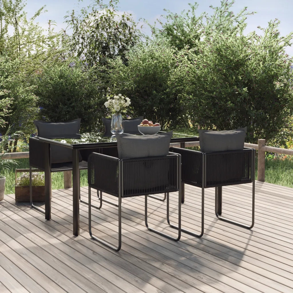 Set da Pranzo da Giardino 5 pz Nero  cod mxl 45086