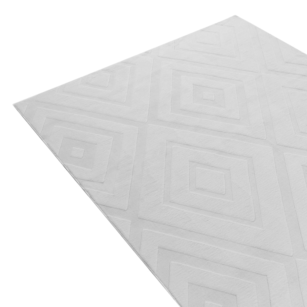 Tappeto in tessuto grigio chiaro 160 x 230 cm jacquard forma rettangolare tappeto decorativo