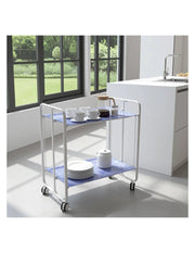 Carrello da cucina pieghevole bianco con ruote BAUHAUS 2 ripiani