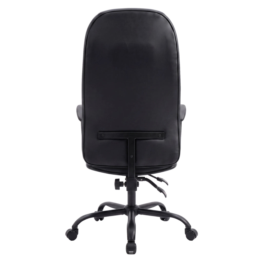 Yūto - Sedia Da Ufficio Ergonomica 50x131x47 cm Poltrona Direzionale Comoda con Ruote Girevoli in Similpelle Nera
