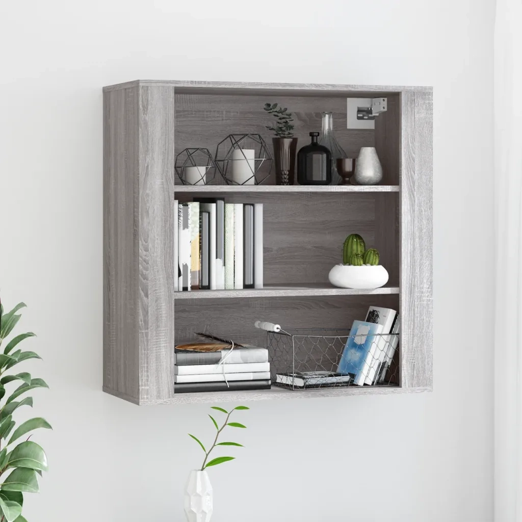 Armadietto a Muro | Mobile Pensile Grigio Sonoma 80x33x80 cm in Legno Multistrato