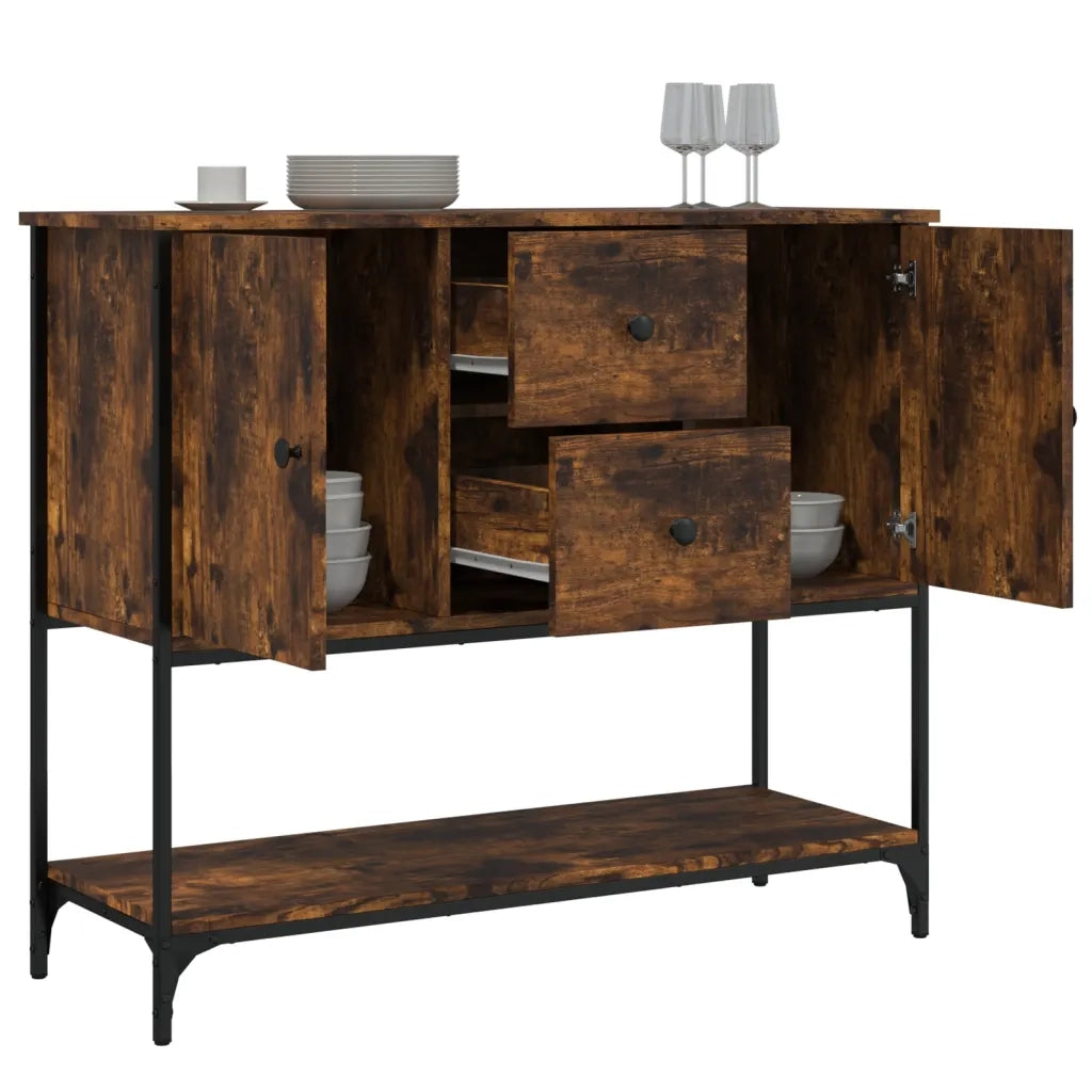 Credenza Rovere Fumo 100x36x85 cm in Legno Multistrato 835556