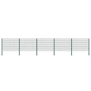 Pannello di Recinzione con Pali in Ferro 8,5x1,2 m Verde