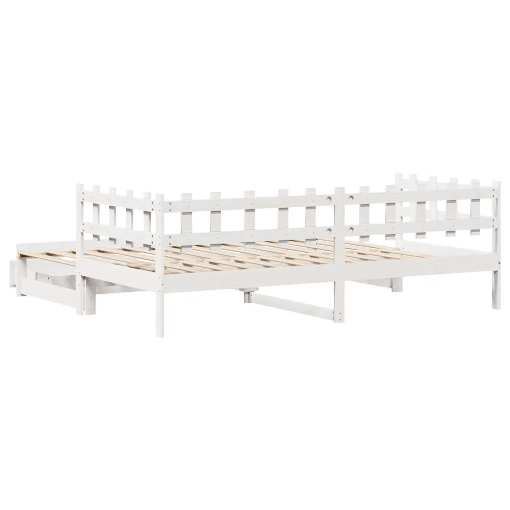 Letto Estraibile con Cassetti senza Materasso Bianco 80x200 cm 3302250
